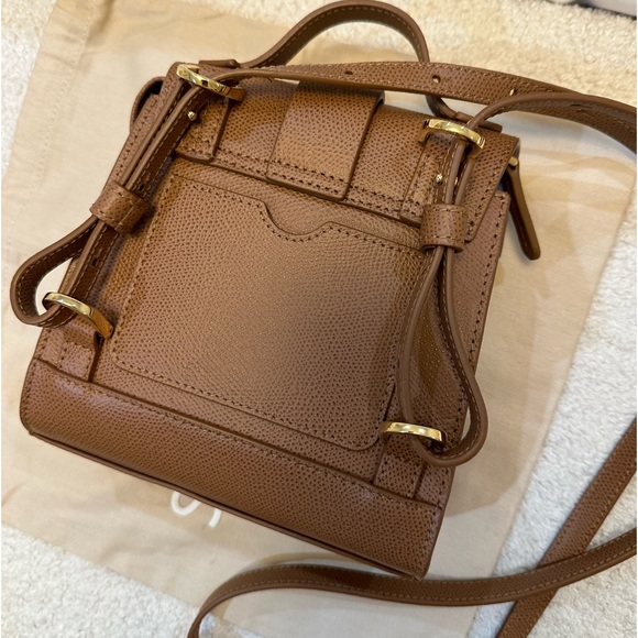 Senreve Mini Alunna Bag | Pebbled - Chestnut / Gold - Picture 3 of 7